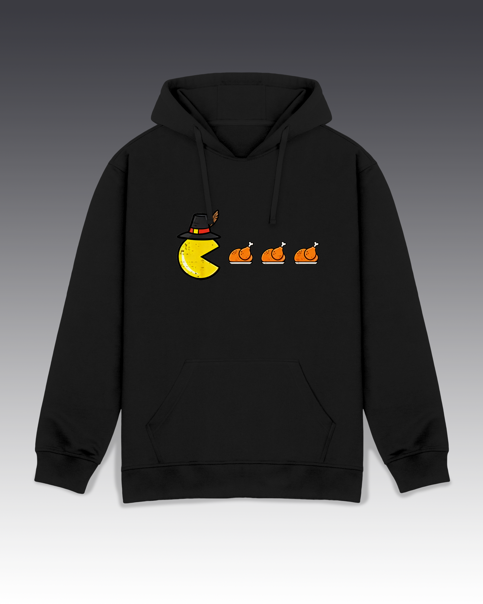 DIYANYONE Retro Gaming Thanksgiving Hoodie: Pac-Man Turkey Dinner Hunt