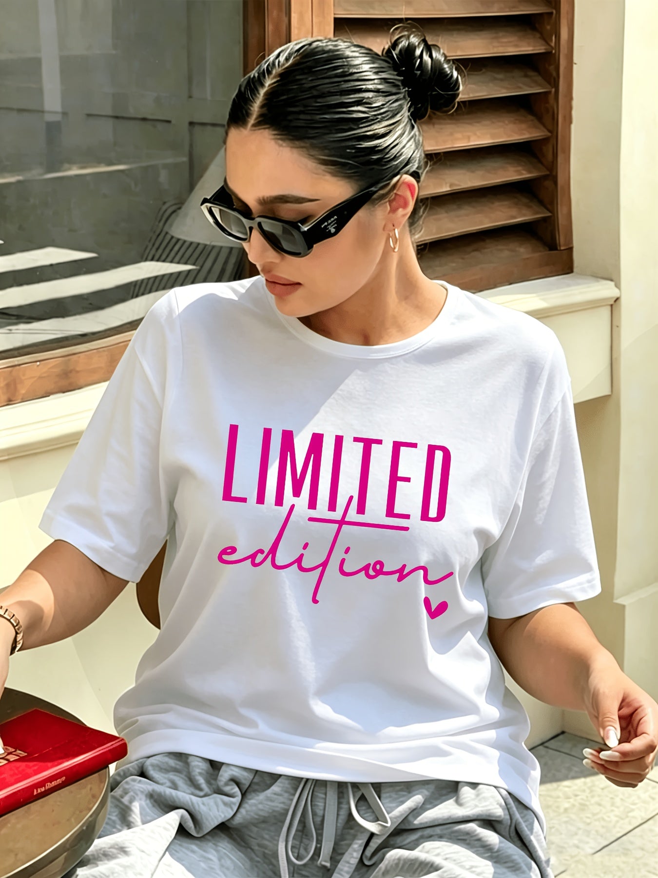 Women's Limited Edition Graphic T-Shirt, Casual Short Sleeve Crew Neck Tee, Soft Breathable Everyday Top, Minimalist Typography Print Shirt, Fashion Gift for Her, Comfortable Summer Casual Wear