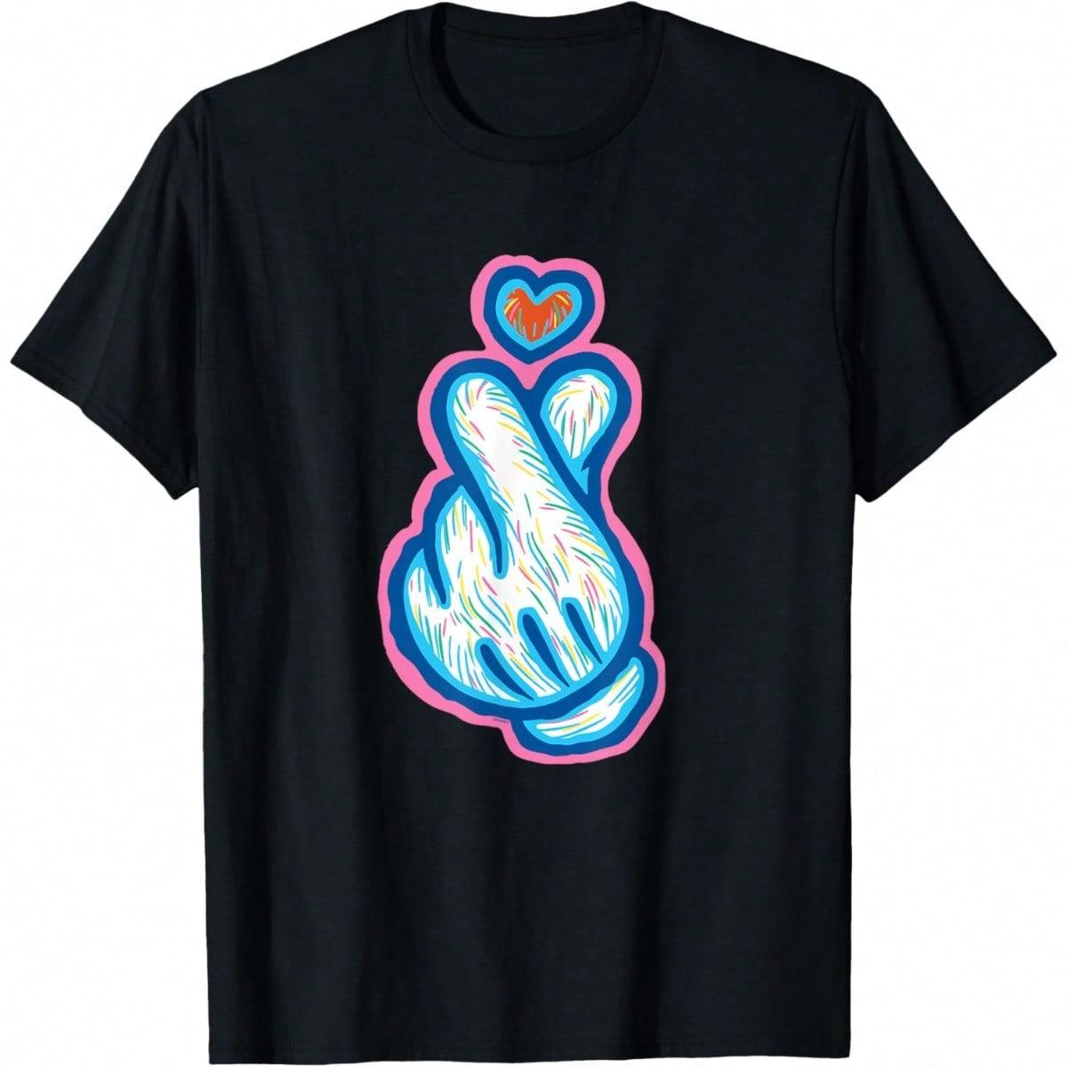 Valentine's Day Sweet Art Finger Heart T-Shirt