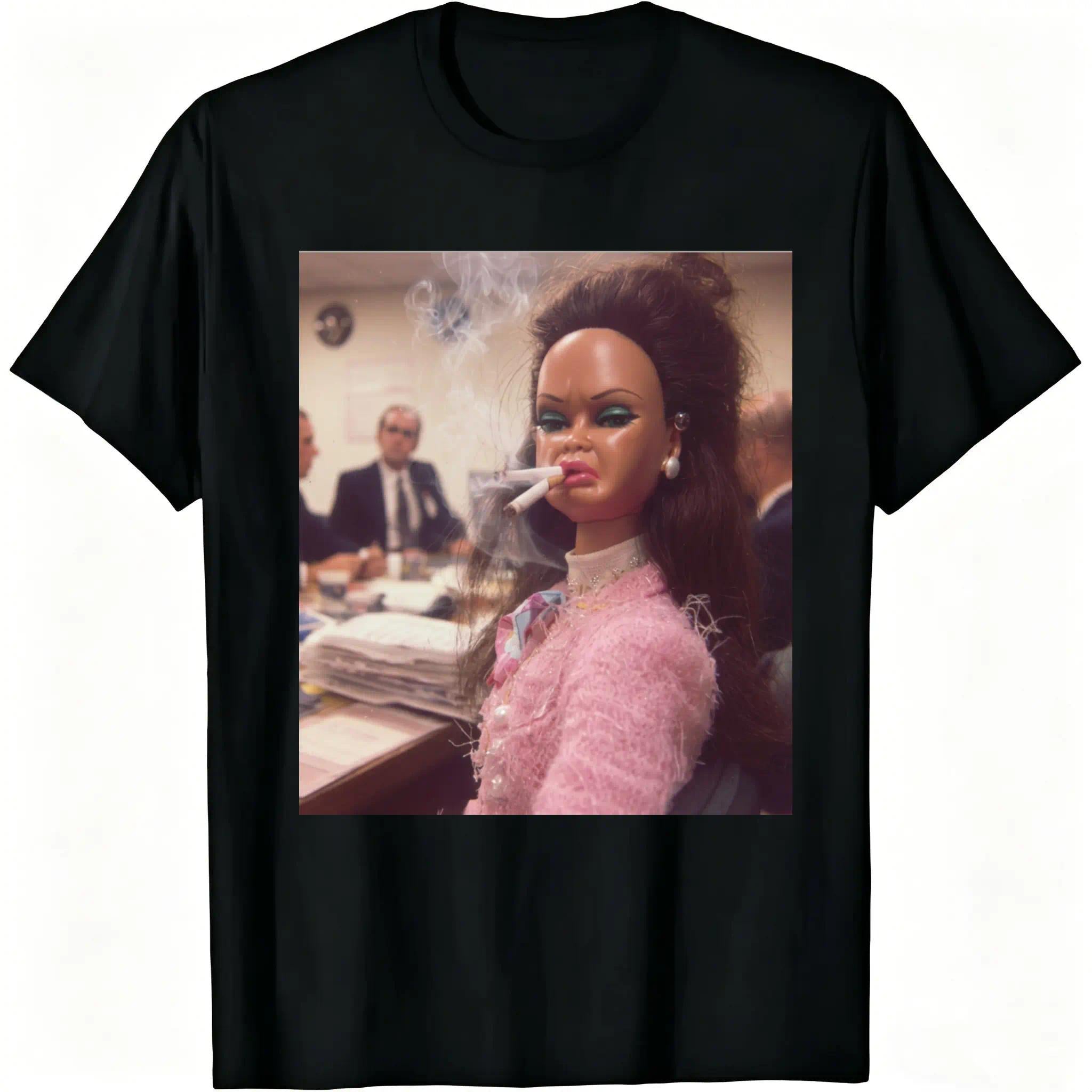 Funny Doll Reaction Meme Face T-Shirt - Viral TikTok Trendy Graphic Tee, Vintage Aesthetic Unisex Casual Top