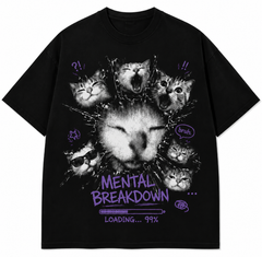 Men's Funny Cat Graphic T-Shirt, Vintage Crew Neck Tee Cute Meme Style Animal Face Print Short Sleeve Shirt, Casual Streetwear Top for Men Women