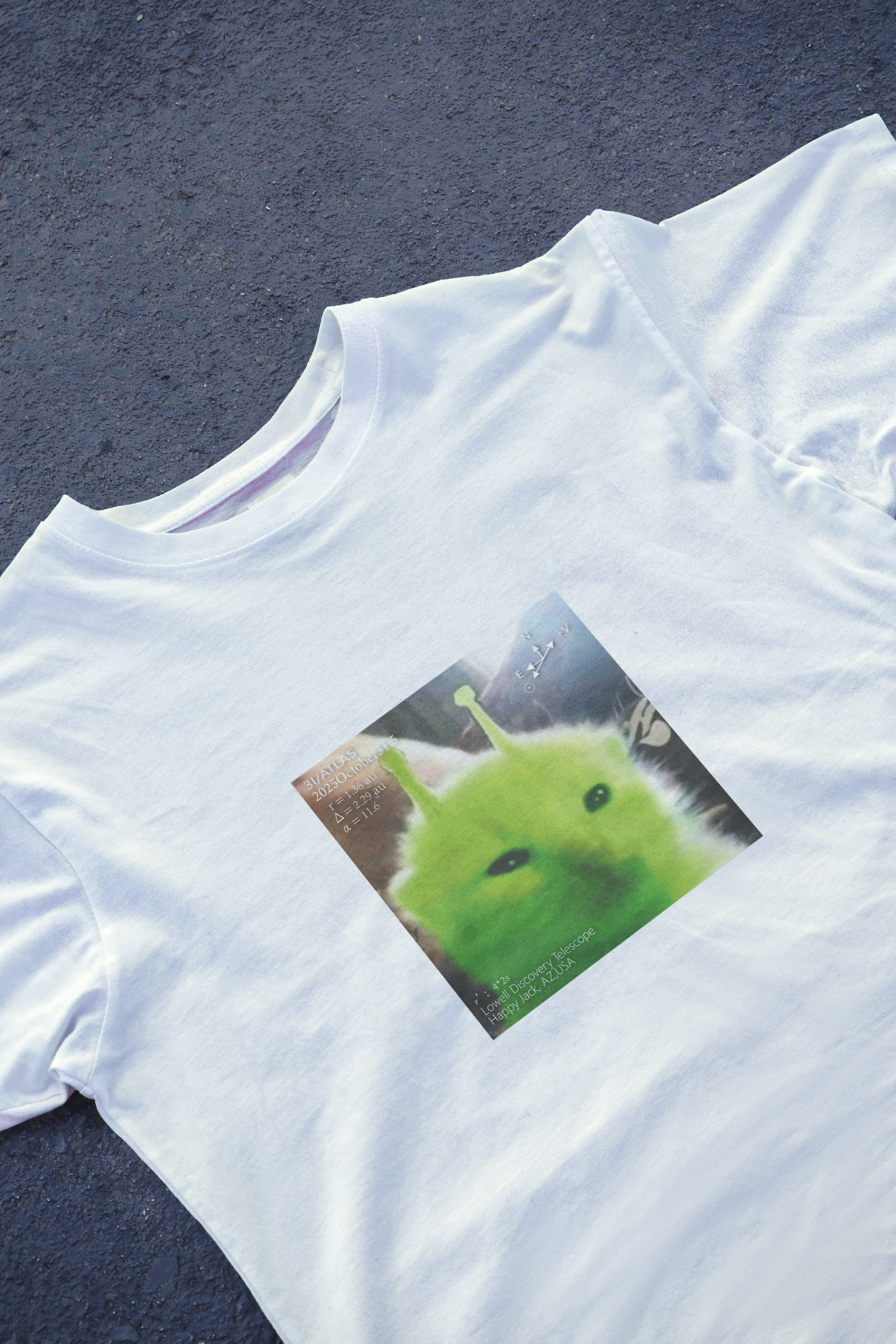 DIYANYONE 3i/atlas Original Green Alien Cat Meme 10.31 LDT Trail Tee