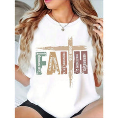 Faith Cross Bible Verse Christian Women's Shirt With Scripture References For Religious Inspiration And Spiritual Motivation