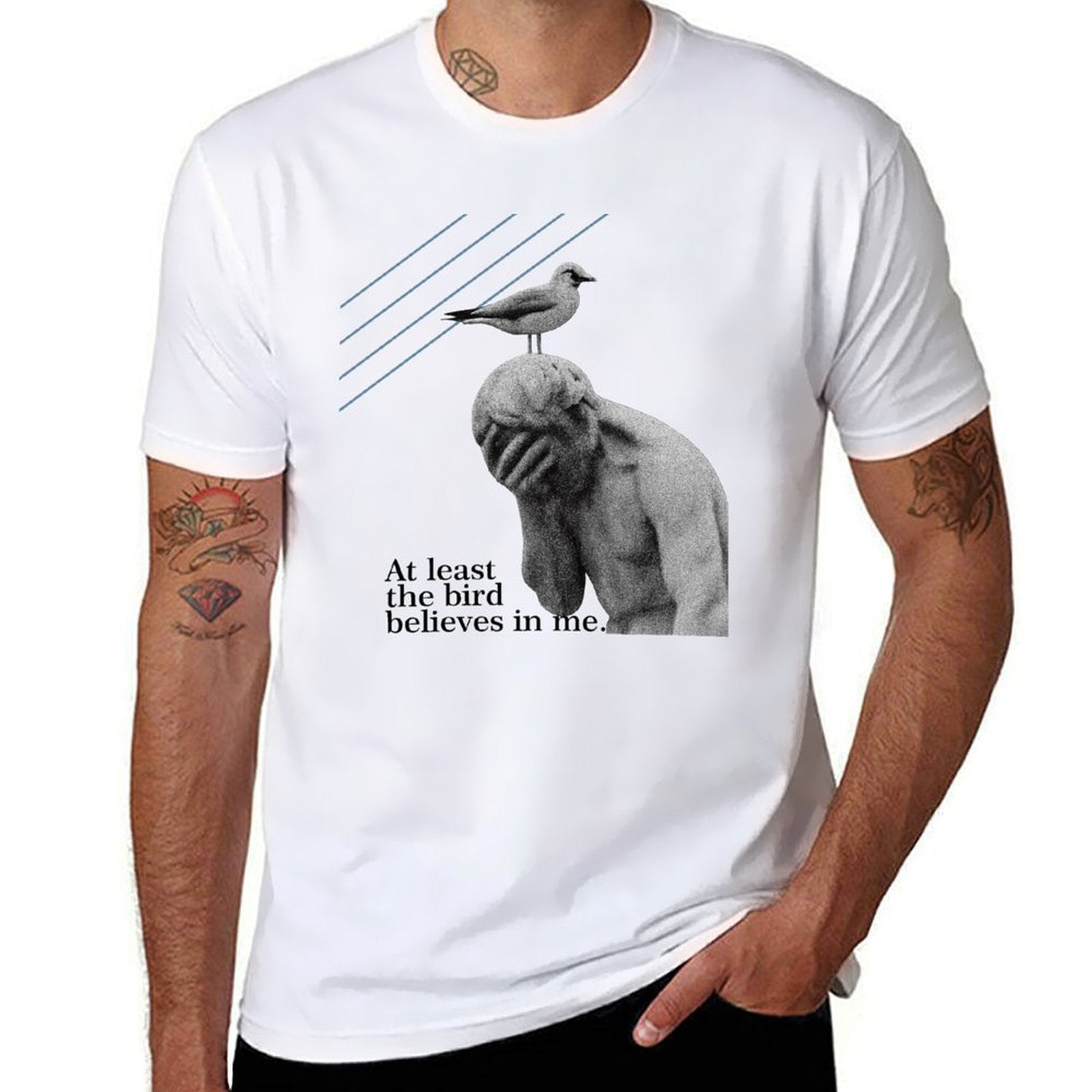 at least the bird believes in me grathic tee