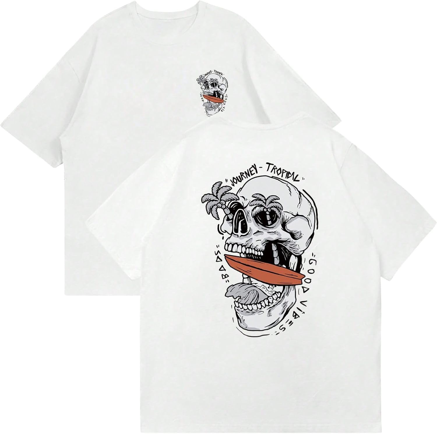 Graphic Tees Y2k Vintage Skull Print Short Sleeve Concert Tops Summer T Shirts