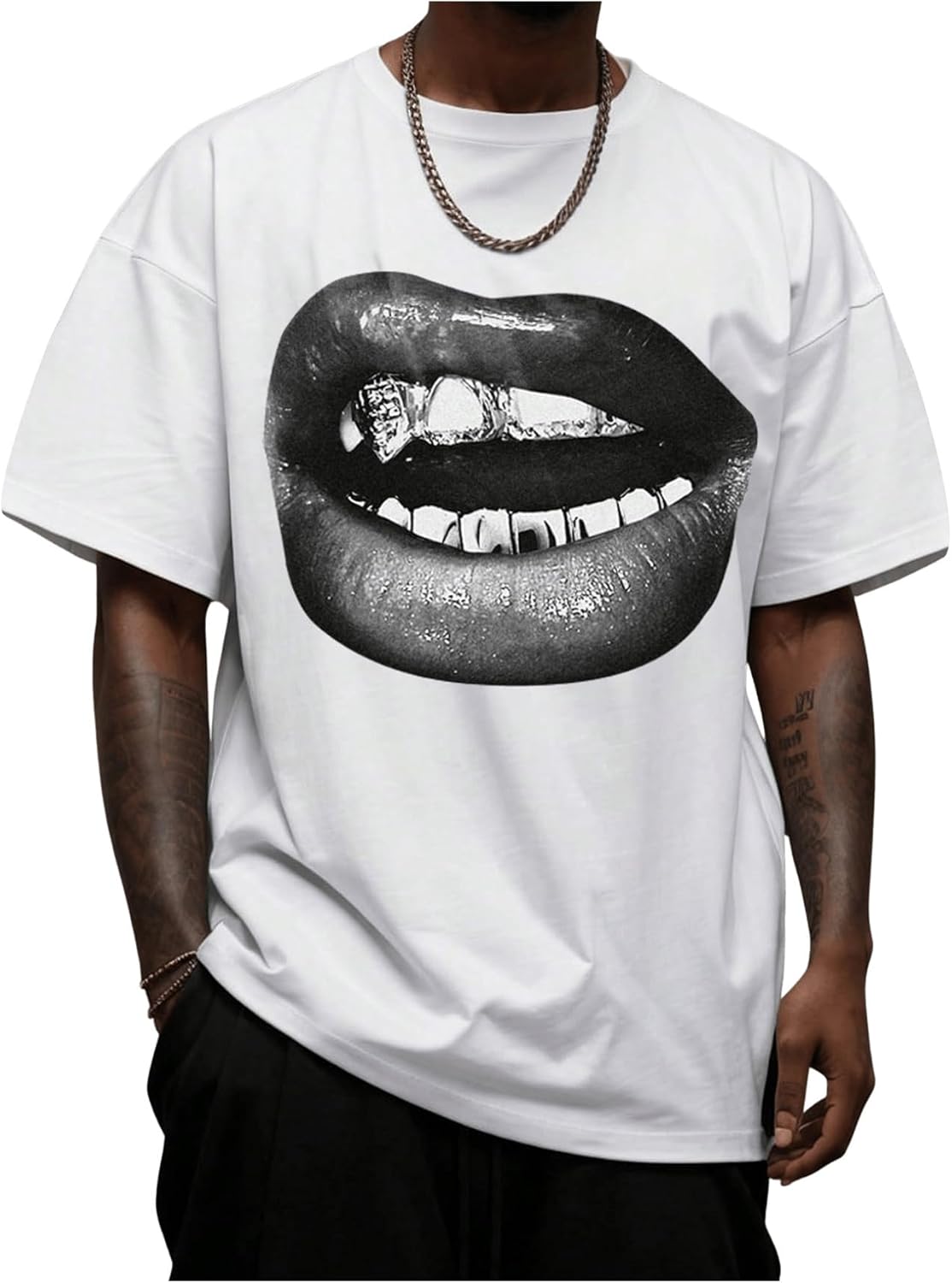 Men's Lip Pattern Graphic Tees