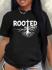 [Faith Graphic T-Shirt] Lightweight And Durable T-Shirt - Faith-Inspired Design with Cross And Roots Graphic - Ideal for Everyday Use, Church Services, Or Casual Gatherings
