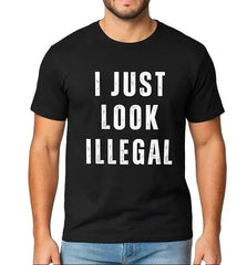 Men's Cotton Short-Sleeve Crewneck Tee - Menswear, Funny Immigration Statement, Retro Style Shirt, Gift for Men Unisex Graphic T‑Shirt