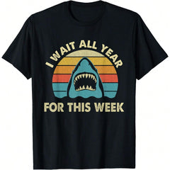 I Wait All Year For This Week - Shark Lover Ocean Wildlife T-Shirt