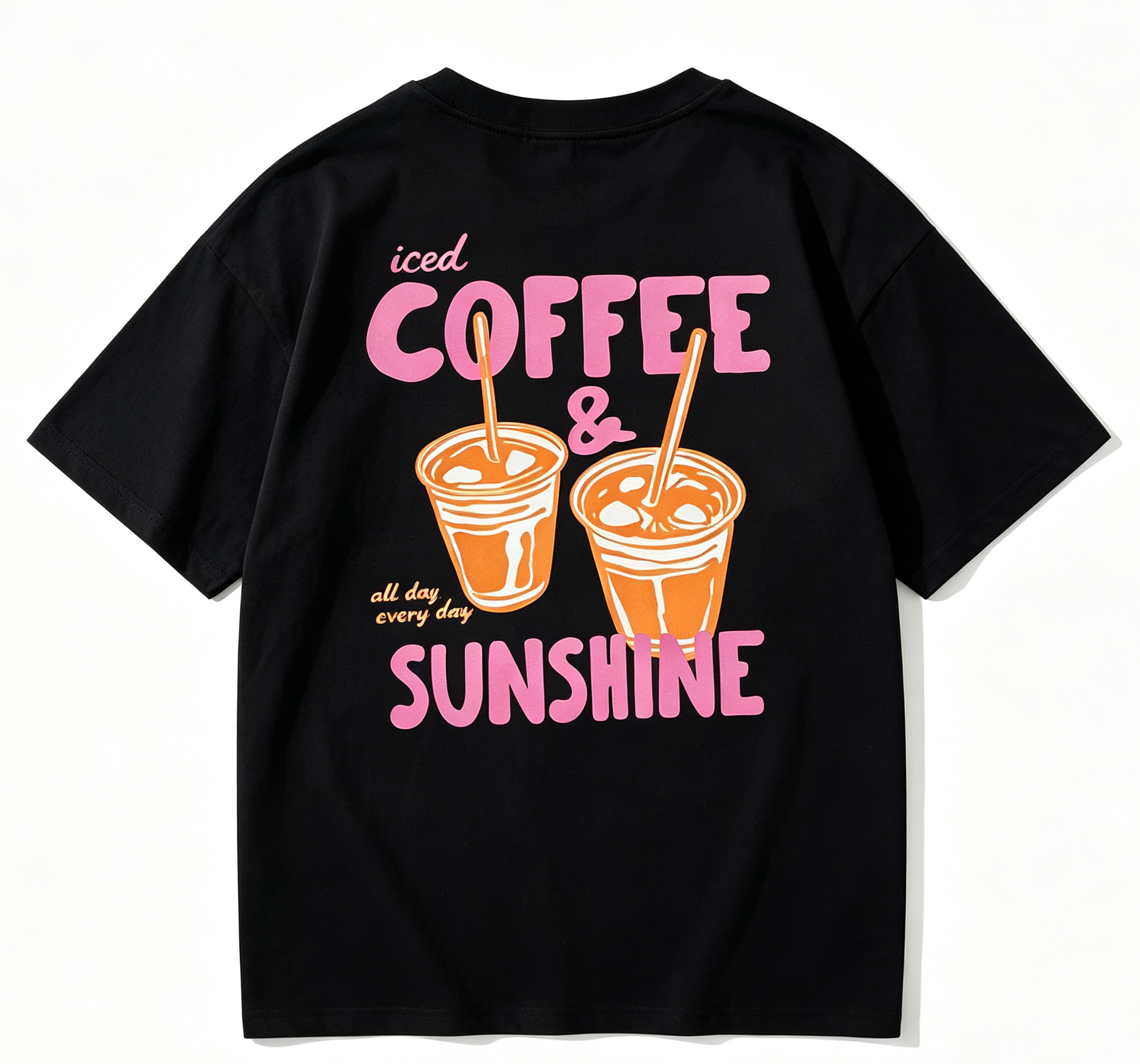 Women's Coffee & Sunshine Graphic T-Shirt 100%Cotton Summer Essential COFFEE Print Round Neck Casual Top for Women - Women'S Clothing