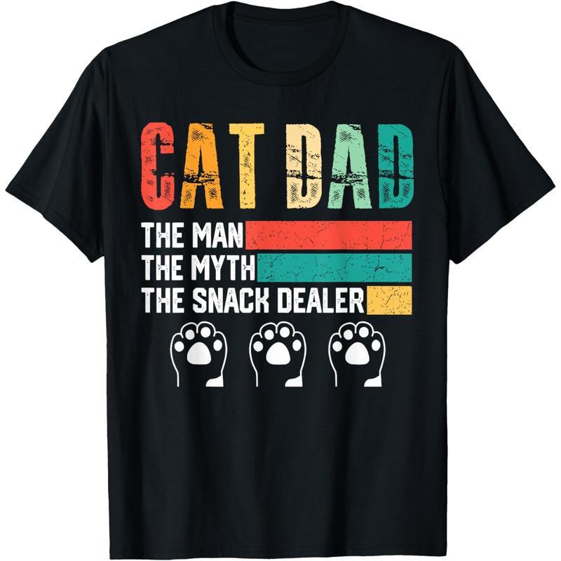 Vintage Cat Dad The Man The Myth Snack Dealer T-Shirt