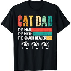 Vintage Cat Dad The Man The Myth Snack Dealer T-Shirt