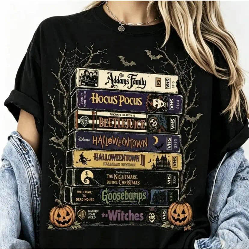 Vintage Halloween Movie Shirt Retro Spooky Season Tee,Horror Movie T-Shirt, Scary Movie Graphic Tee