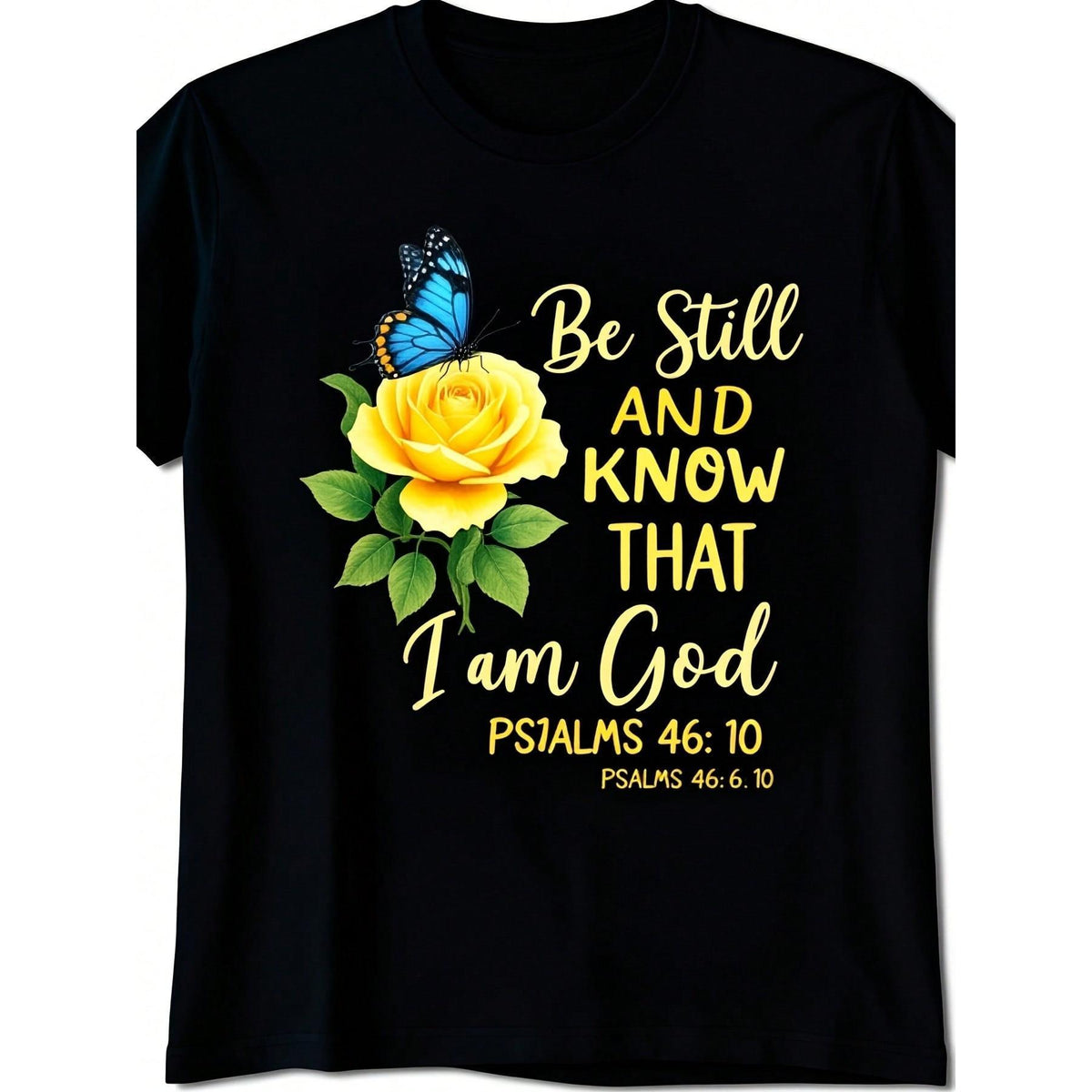 2026 New Christian Shirts For Women Christmas Gift Tee, Local Women'S Casual Be Still And Know That I Am God Flat Print T-Shirt,