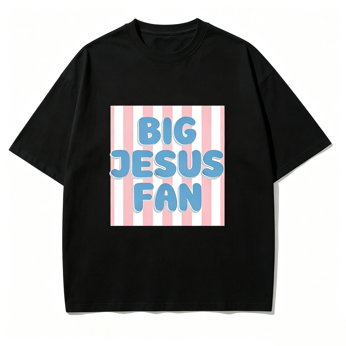 Unisex Big Jesus Fan Unisex T-Shirt Men Women Loose Casual T‑Shirt Loose‑Fit Breathable Cotton Casual Streetwear Apparel for Men Women