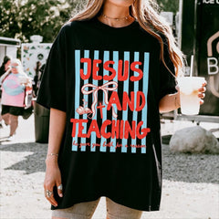 Artsadd Christian Teacher Tee, 100% Cotton Unisex T-Shirt, Jesus And Teaching Shirt Faith Teacher Gift Educator Appreciation Tshirt
