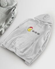 DIYANYONE Retro Gaming Christmas Hoodie: Pac-Man Snowflake Winter Chase