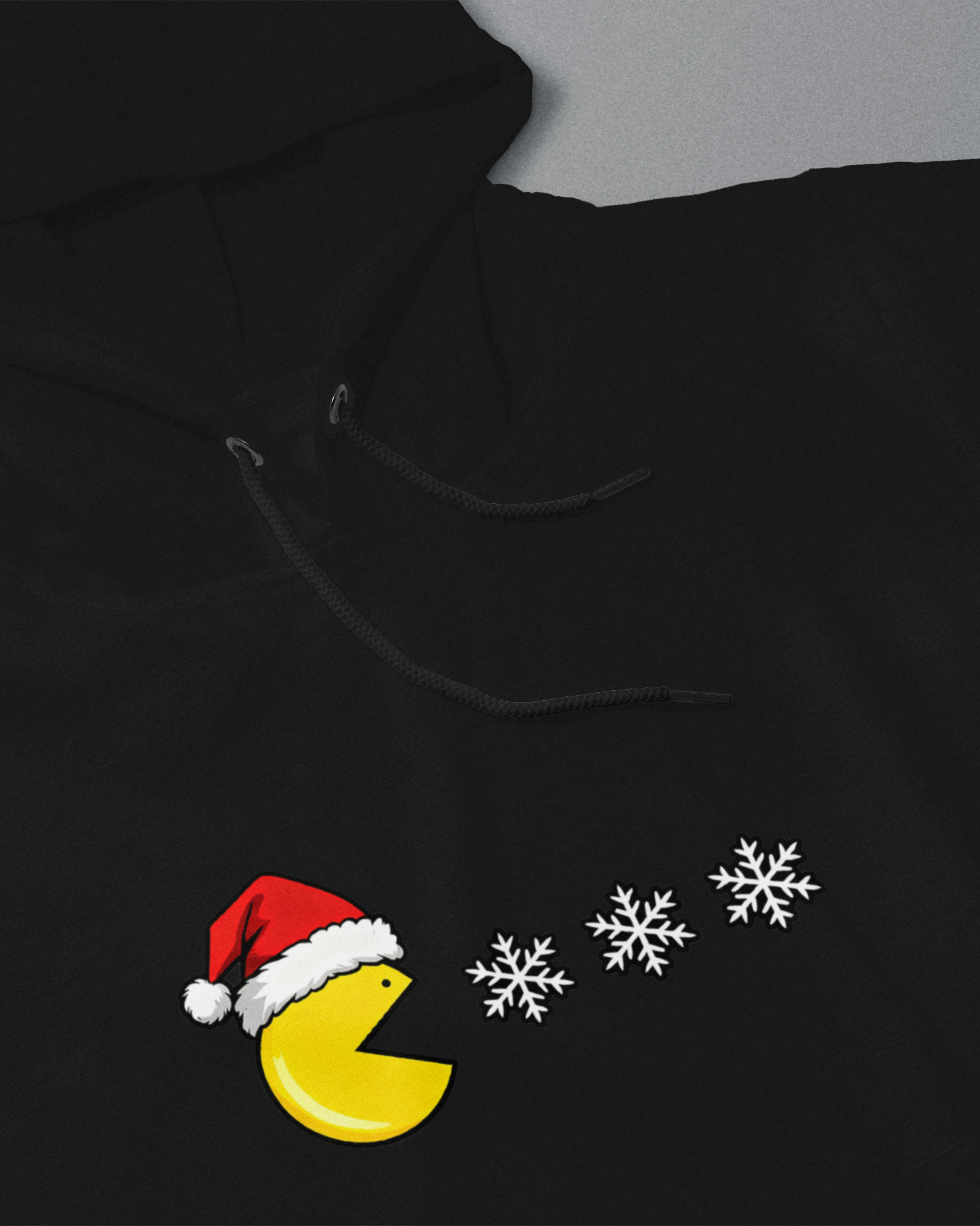 DIYANYONE Retro Gaming Christmas Hoodie: Pac-Man Snowflake Winter Chase