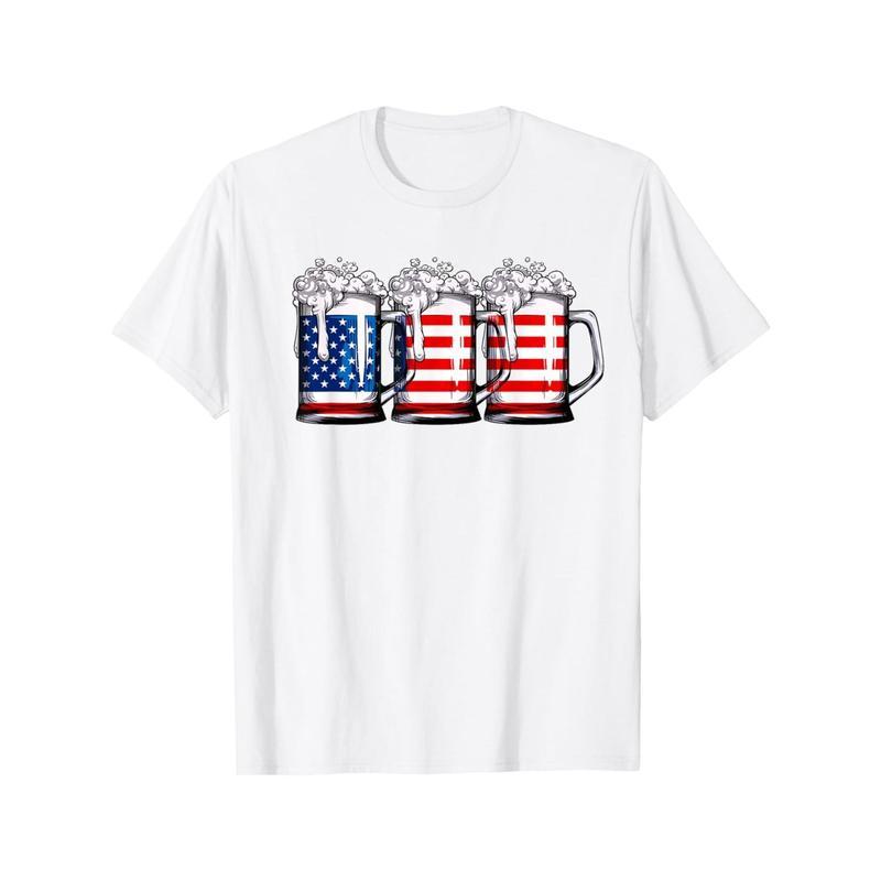 Beer American Flag 4th of July T-Shirt