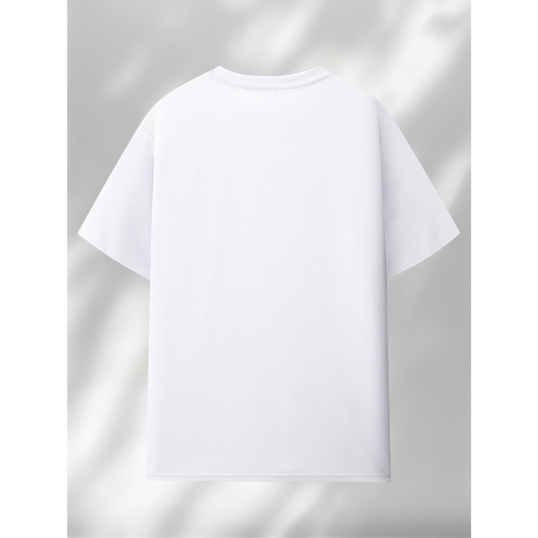 Men's Stick Figure Meme T-Shirt - Funny Black Humor Letter Print with Iconic Stick Figure, Breathable Short Sleeve Round Neck Casual Top Suitable for Summer, Parties, Casual Attire & Meme Humor Gifts