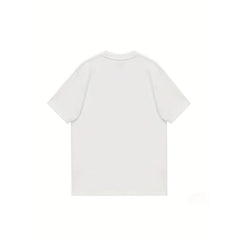 Women's White First Grade Teacher T-Shirt With Pencil Bow & Back To Graphic - Loose Fit Short Sleeve Crew Neck Top