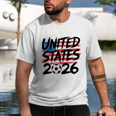 United States 2026 Soccer T-Shirt - USA Flag Graphic Tee for Fans, Unisex Patriotic Casual Top