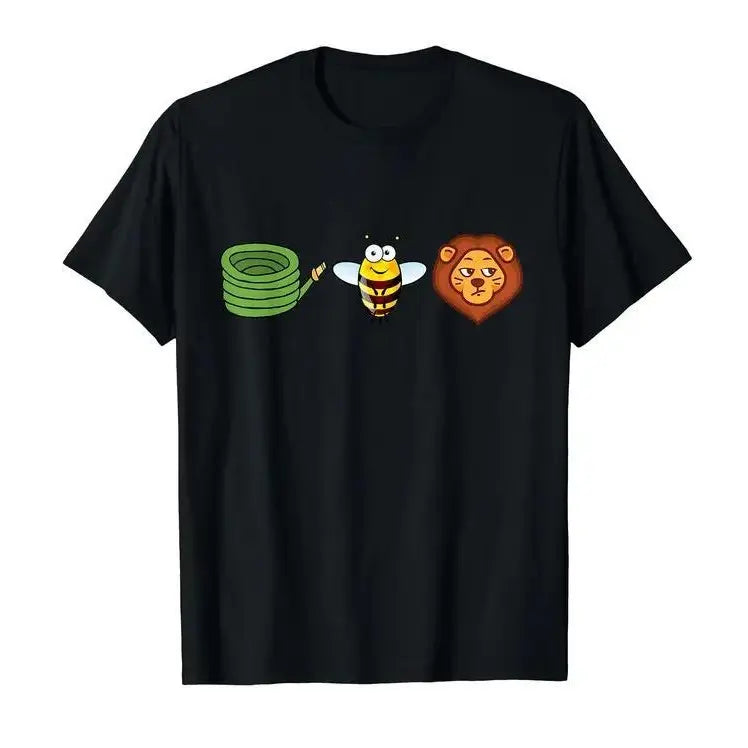 Hose Bee Lion Mens T Shirts Cotton Short Sleeve T-Shirt Crew Neck Tees Casual Shirt