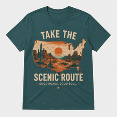Western Roadtrip T-Shirt Vintage Cowboy Desert Graphic Tee Retro Americana Unisex Tee