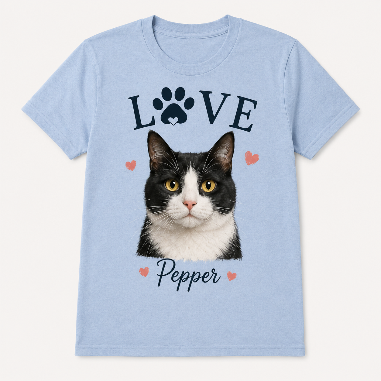 Personalized Pet T-Shirt Custom Dog Cat Photo Graphic Tee for Pet Mom and Dad