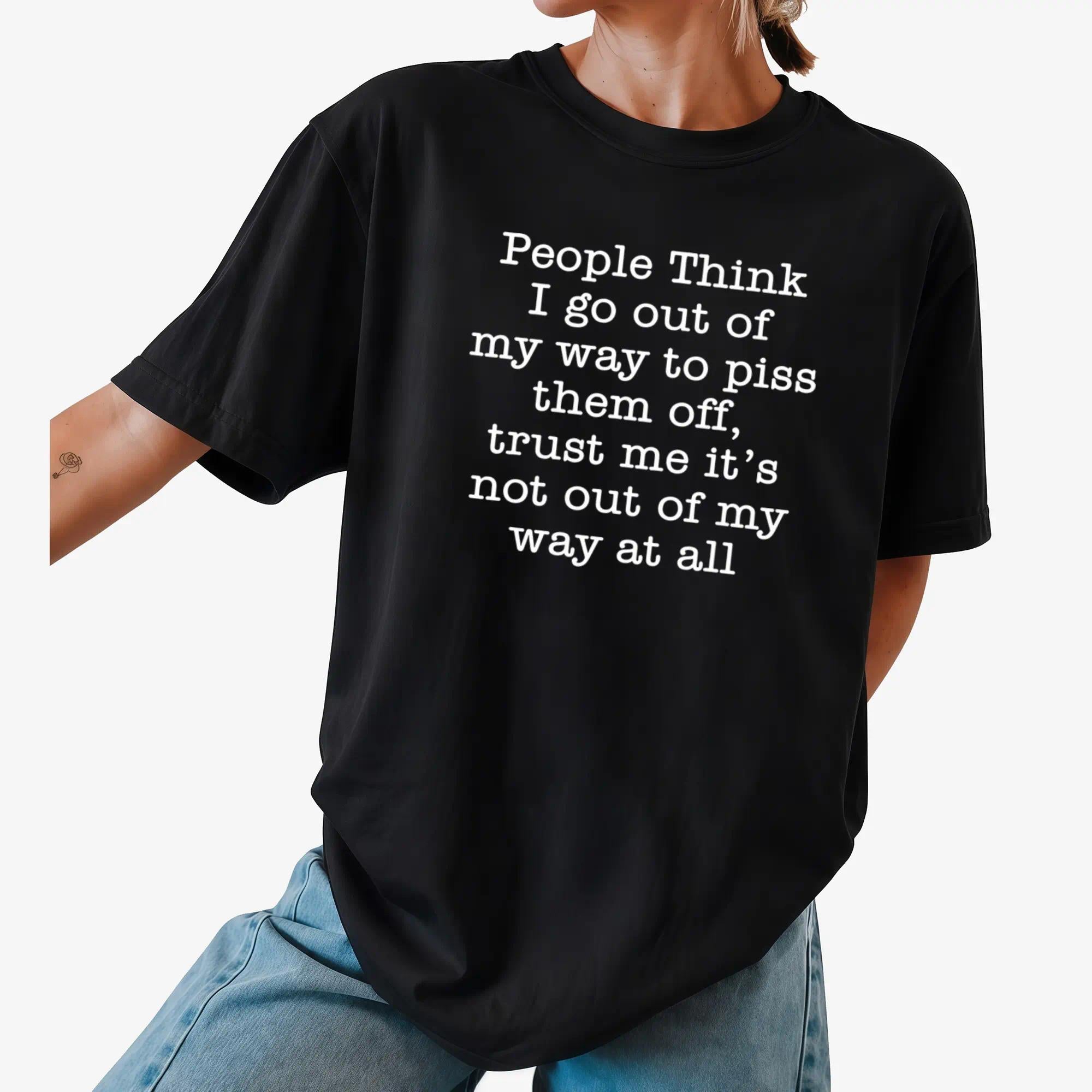Men'S T-Shirt, Black Fun Trendy T-Shirt, Humorous Printed Slogan, Interesting T-Shirt, Fun Print, Heavyweight 200G, Suitable for Parties, Dates, And Office Settings. Humorous Top, Plus Size Breathable Soft