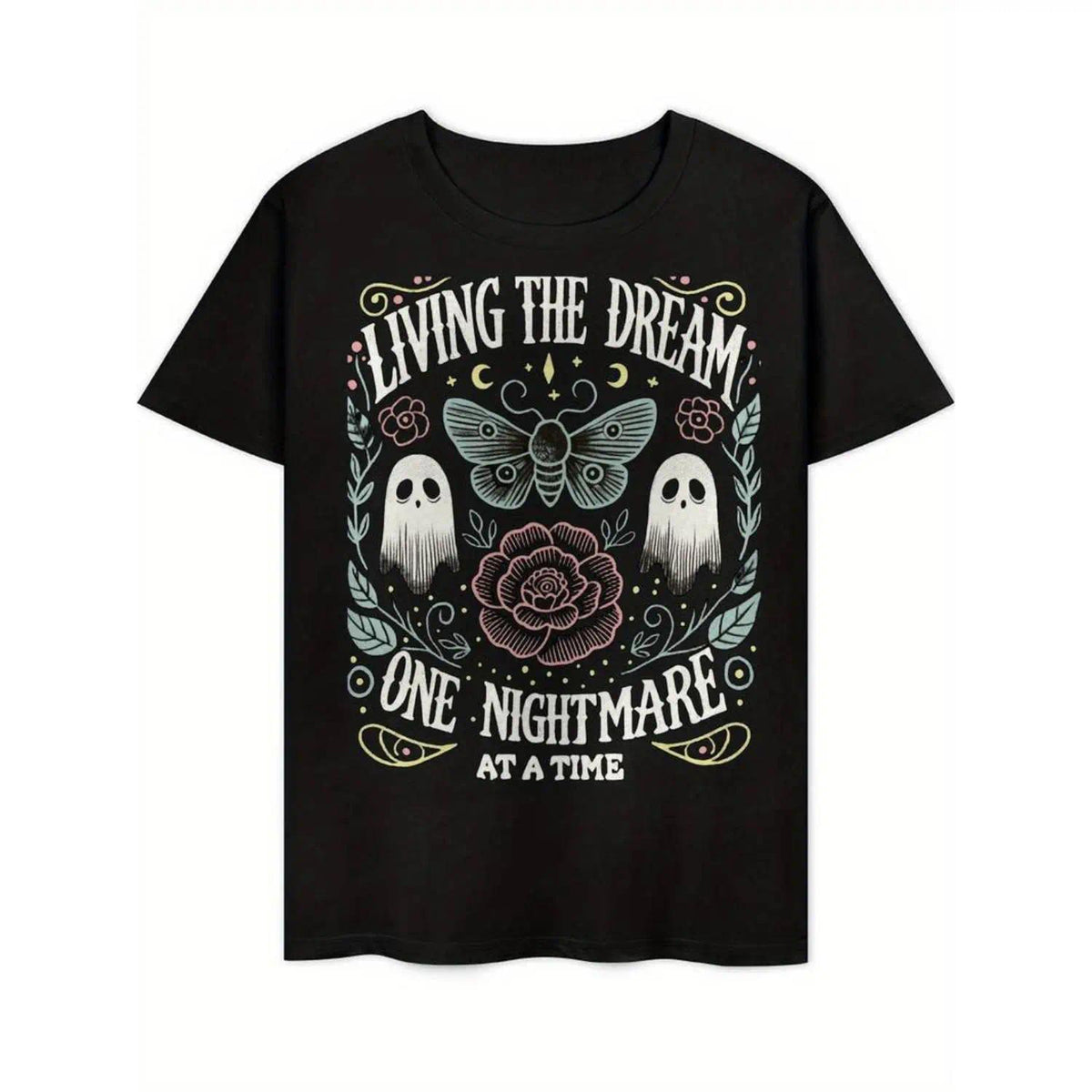 Summer t Shirts Men's Vintage-Inspired "Living The Dream One Nightmare At A Time" Graphic T-Shirt