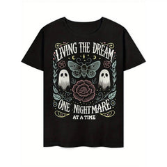 Summer t Shirts Men's Vintage-Inspired "Living The Dream One Nightmare At A Time" Graphic T-Shirt