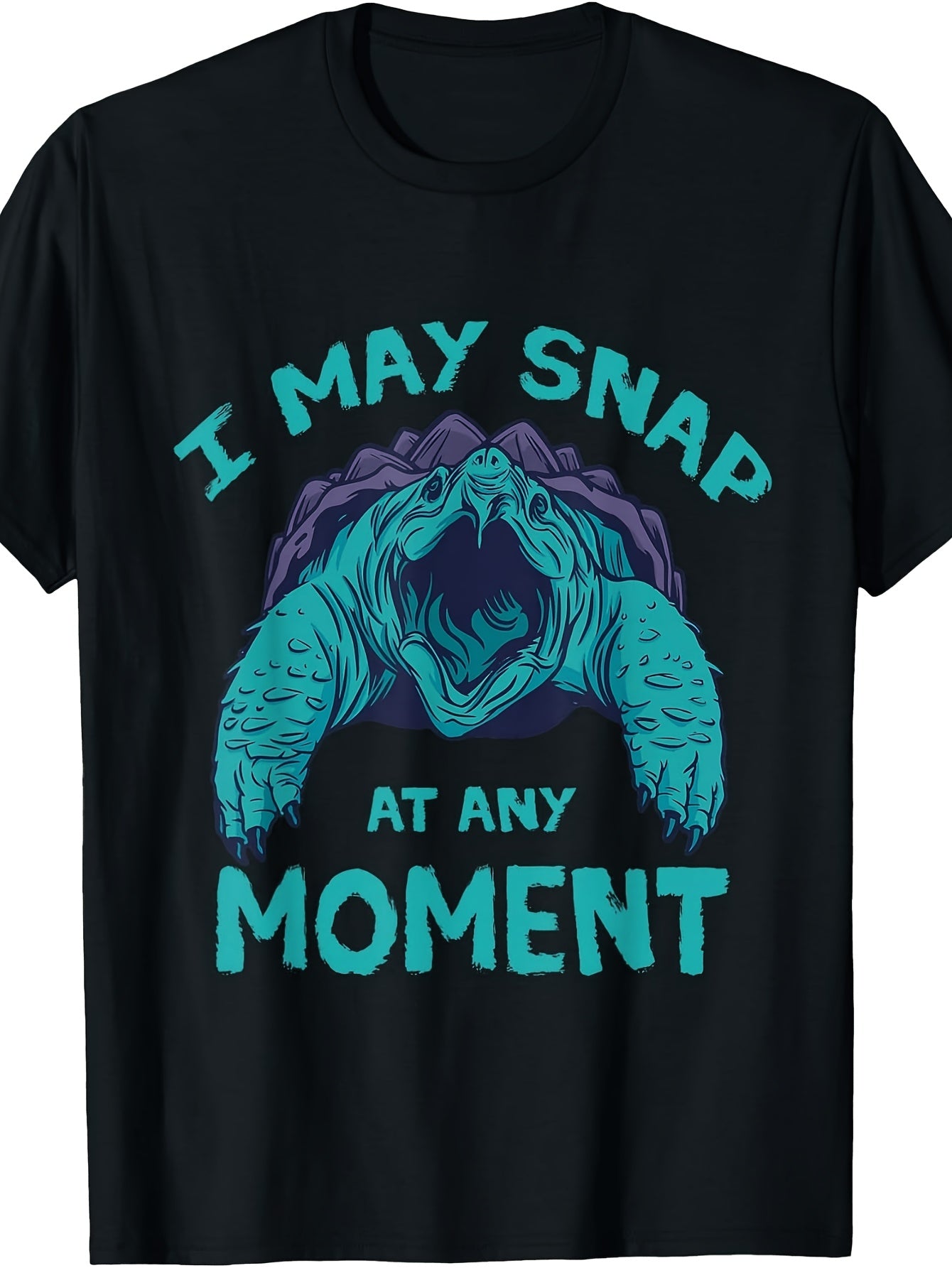 I May Snap At Any Moment Snapping Turtle Graphic Tee Funny Reptile Casual Unisex Streetwear Short Sleeve T-Shirt