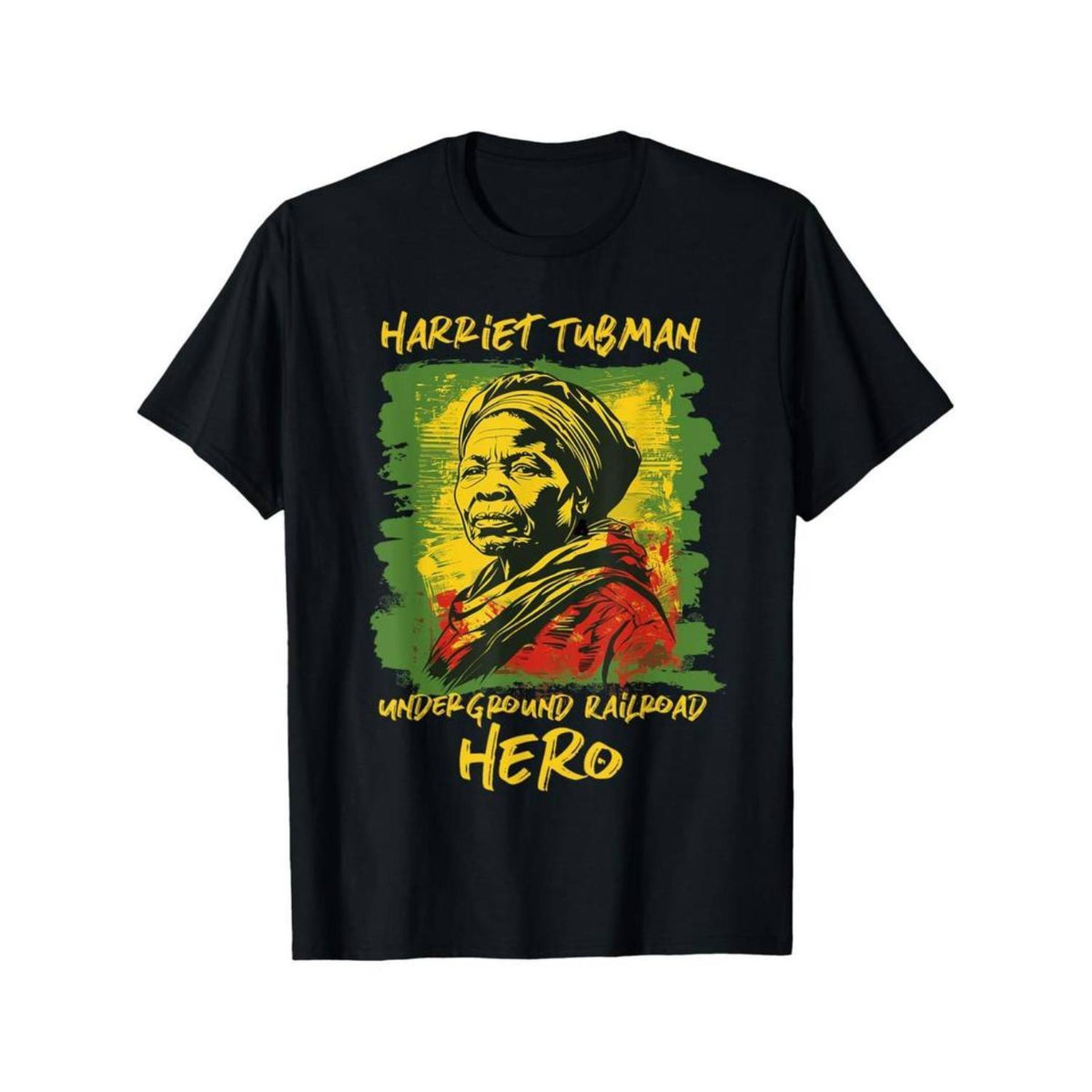 funny vintage Harriet Tubman Graphic Tee] Casual Harriet Tubman Underground Railroad Hero Graphic Tee A85