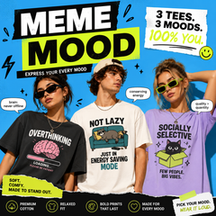 Meme Mood Custom Funny Tee Set Personalized Graphic T-Shirts for Friends and Couples