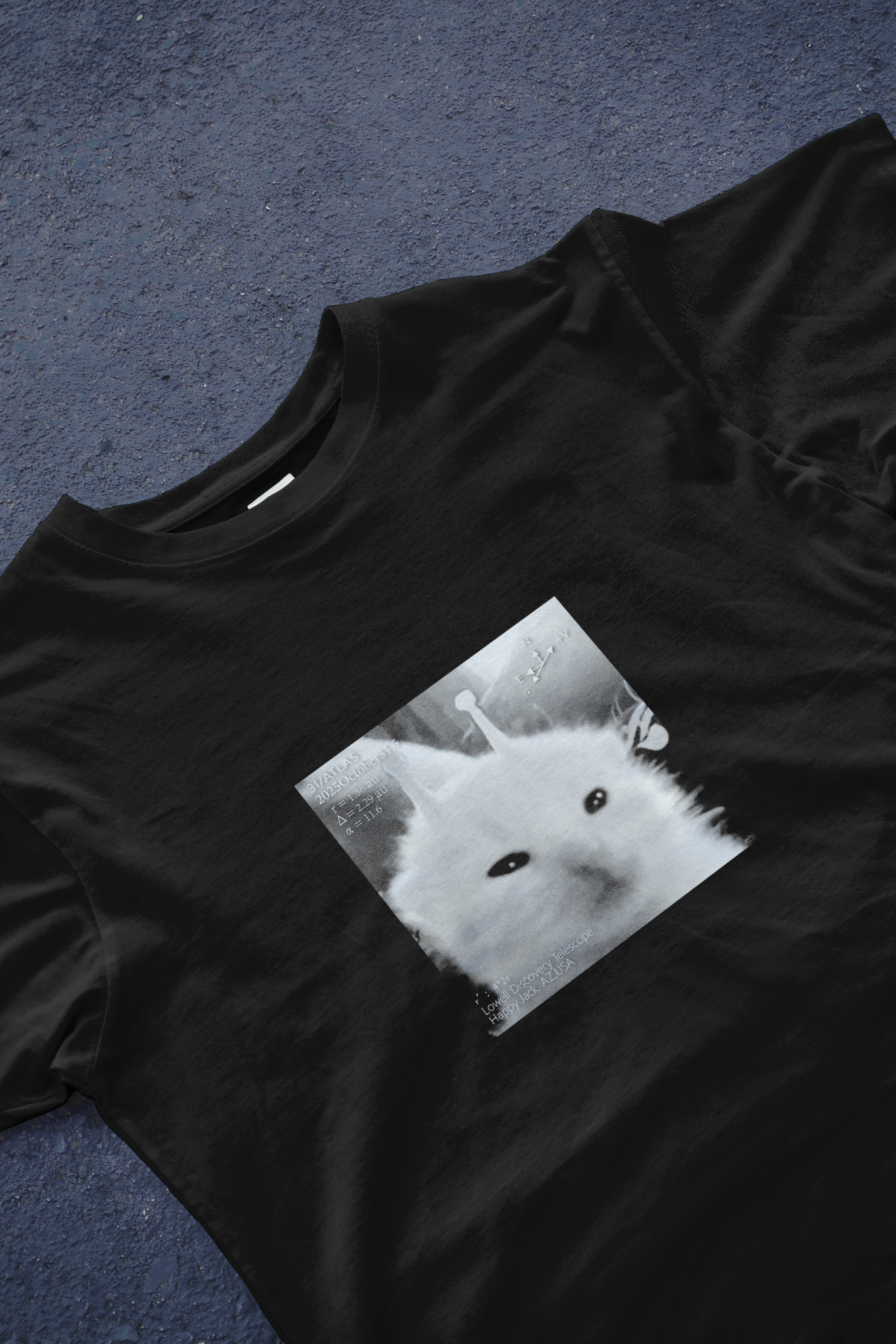 DIYANYONE 3i/atlas Original T-Shirt: Alien Cat Meme 10.31 LDT Trail Tee