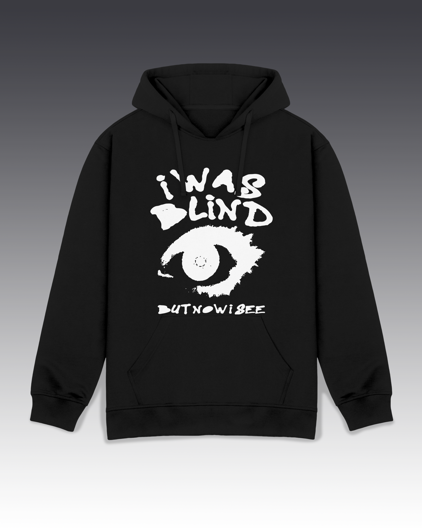 DIYANYONE Original "I WAS BLIND" Hoodie - Heavyweight Cotton Blend Pullover, Self-Awareness Spiritual Growth Hoodies