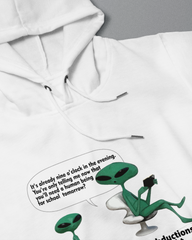 DIYANYONE Original Sci-Fi Hoodie: Alien Dad Joke "School Human"