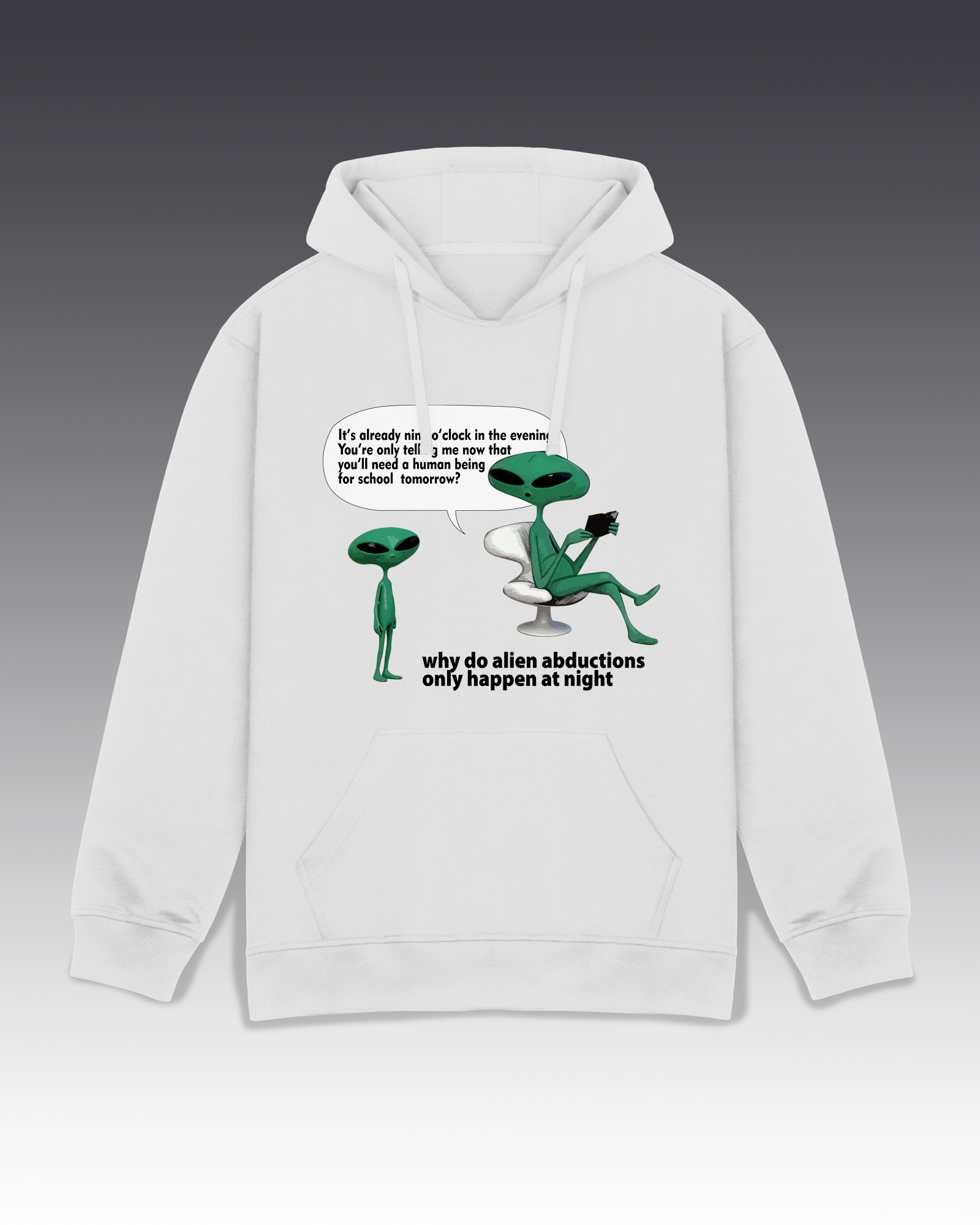 DIYANYONE Original Sci-Fi Hoodie: Alien Dad Joke "School Human"