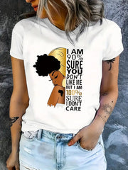 I Am 90% Sure You Don't Like Me Graphic T‑Shirt, Sassy Sarcastic Quote Short Sleeve Crew Neck Casual Tee