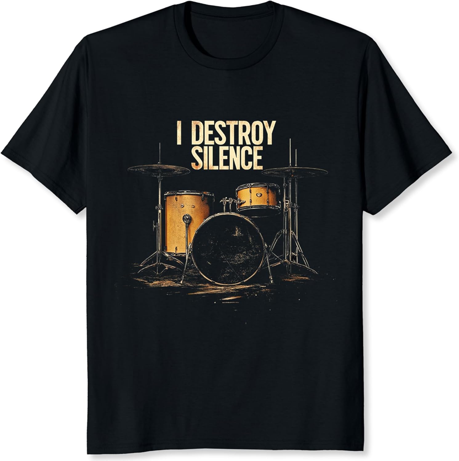 I Destroy Silence T-Shirt for Men Classic Rock Graphic Tee Vintage Gift for Music Lovers