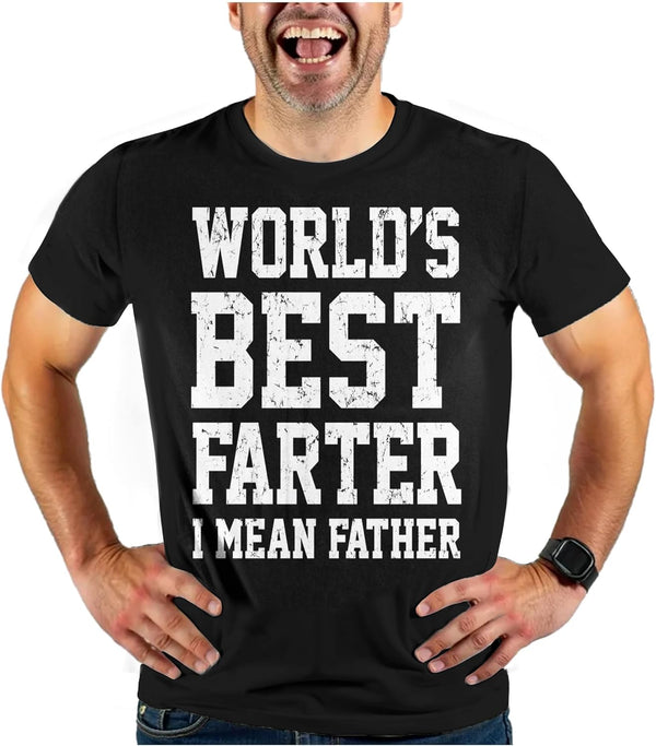 Tstars World Best Farter I Mean Father Shirt Gifts for dad Funny t-Shirt for Men