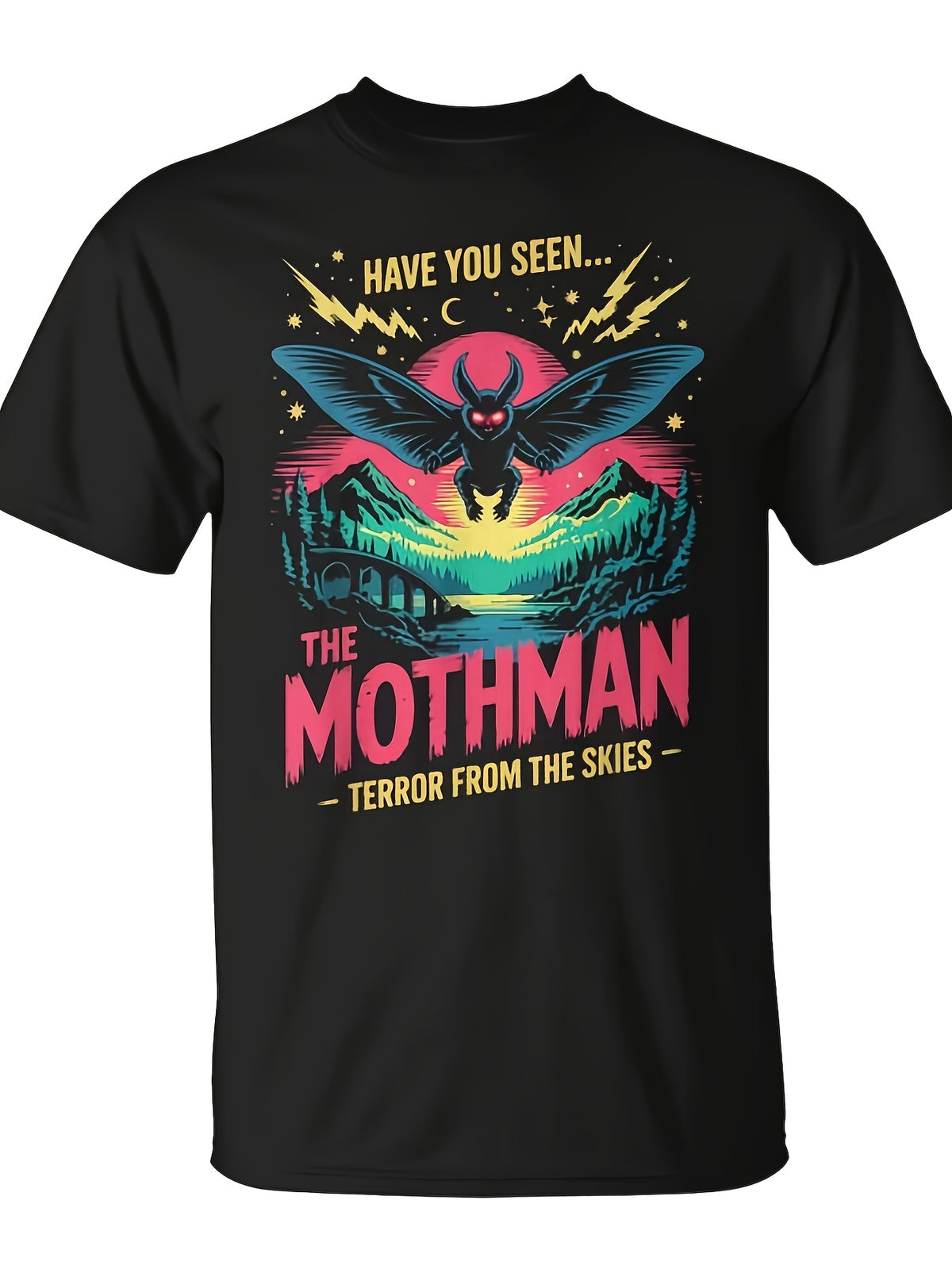 Have You Seen The Mothman Terror From The Skies Cryptid Graphic Tee for Men Women, Funny West Virginia Monster Short Sleeve T-Shirt, Casual Crew Neck Top for Mothman Lover Gift