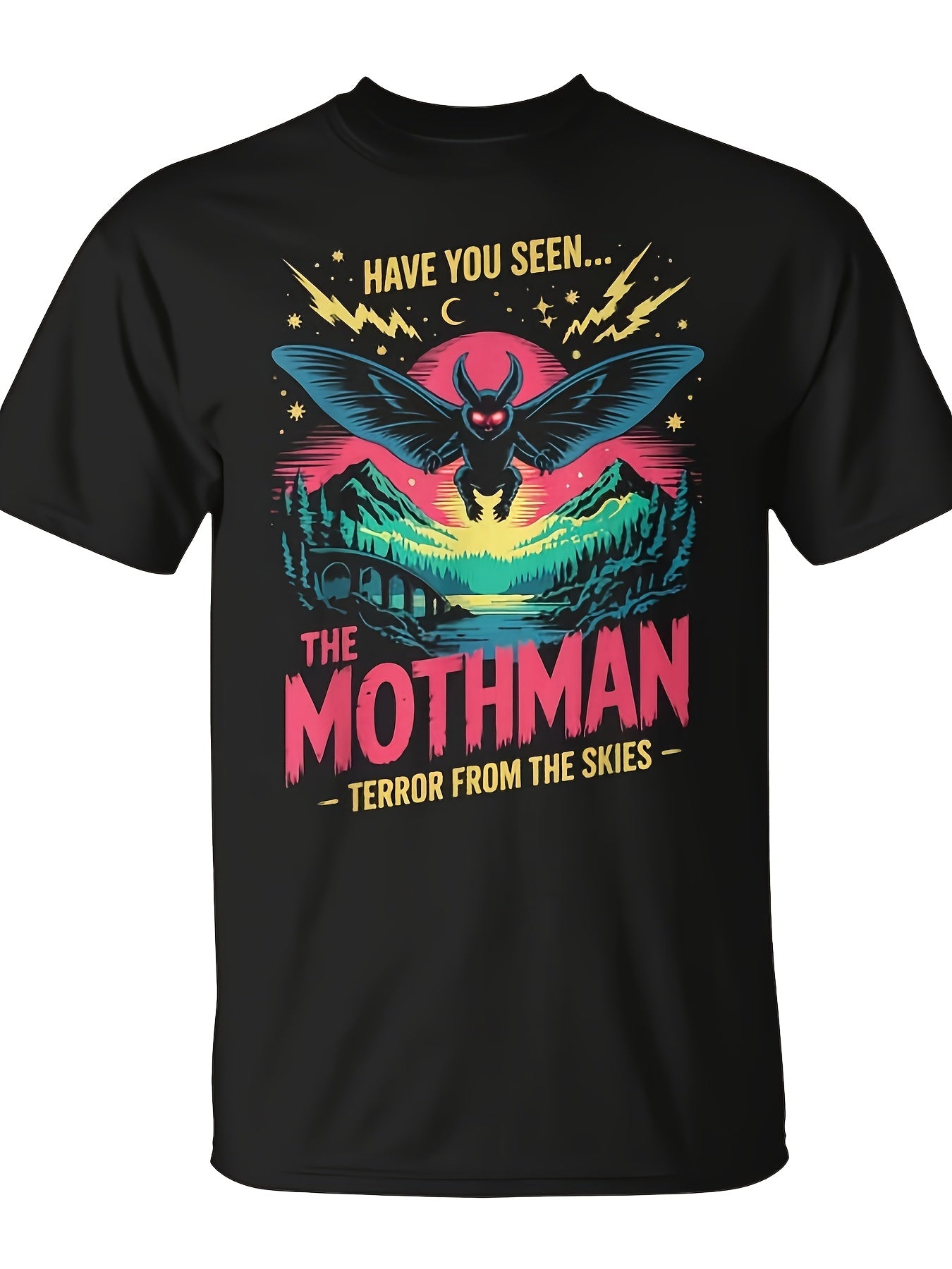 Have You Seen The Mothman Terror From The Skies Cryptid Graphic Tee for Men Women, Funny West Virginia Monster Short Sleeve T-Shirt, Casual Crew Neck Top for Mothman Lover Gift
