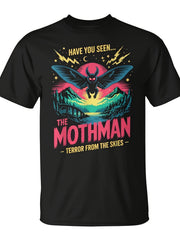 Have You Seen The Mothman Terror From The Skies Cryptid Graphic Tee for Men Women, Funny West Virginia Monster Short Sleeve T-Shirt, Casual Crew Neck Top for Mothman Lover Gift