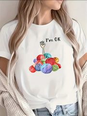 I'm OK T-Shirt Funny Crochet Knitting Lover Tee Yarn Hoarder Gift For Crocheter