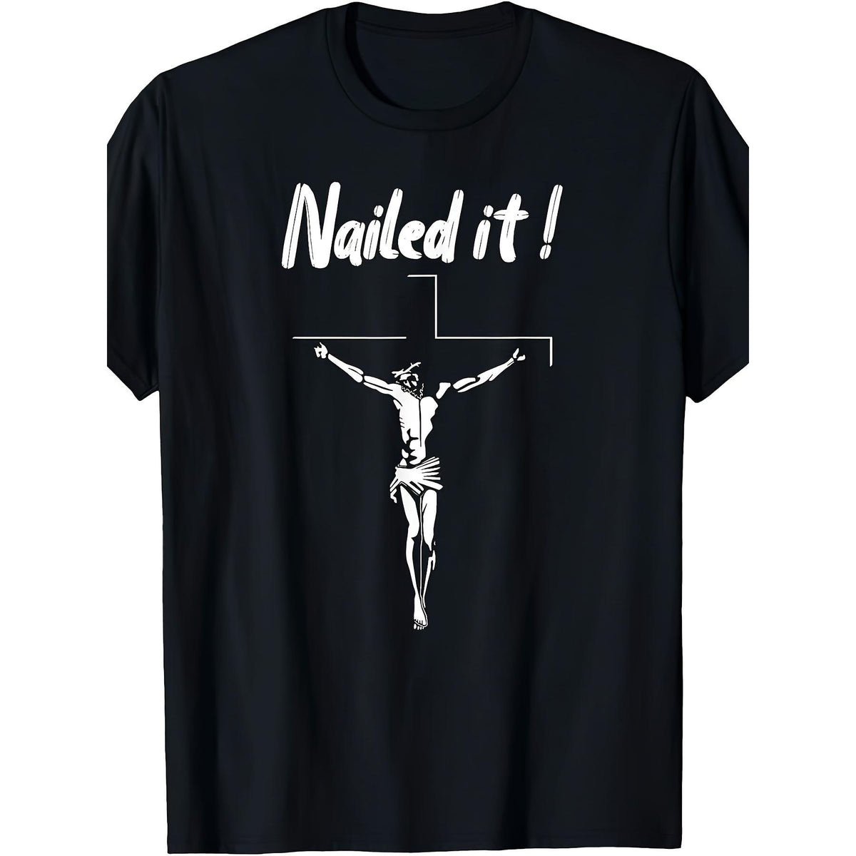 Jesus Nailed It Atheist Punk Goth TShirt Unisex Retro Atheist Graphic Short Sleeve Shirt with Crucifixion Design for Goth Subculture Religious Debate