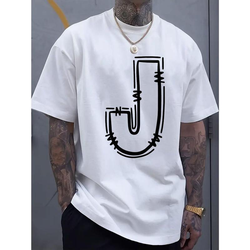Letter J Minimal Graphic T-Shirt