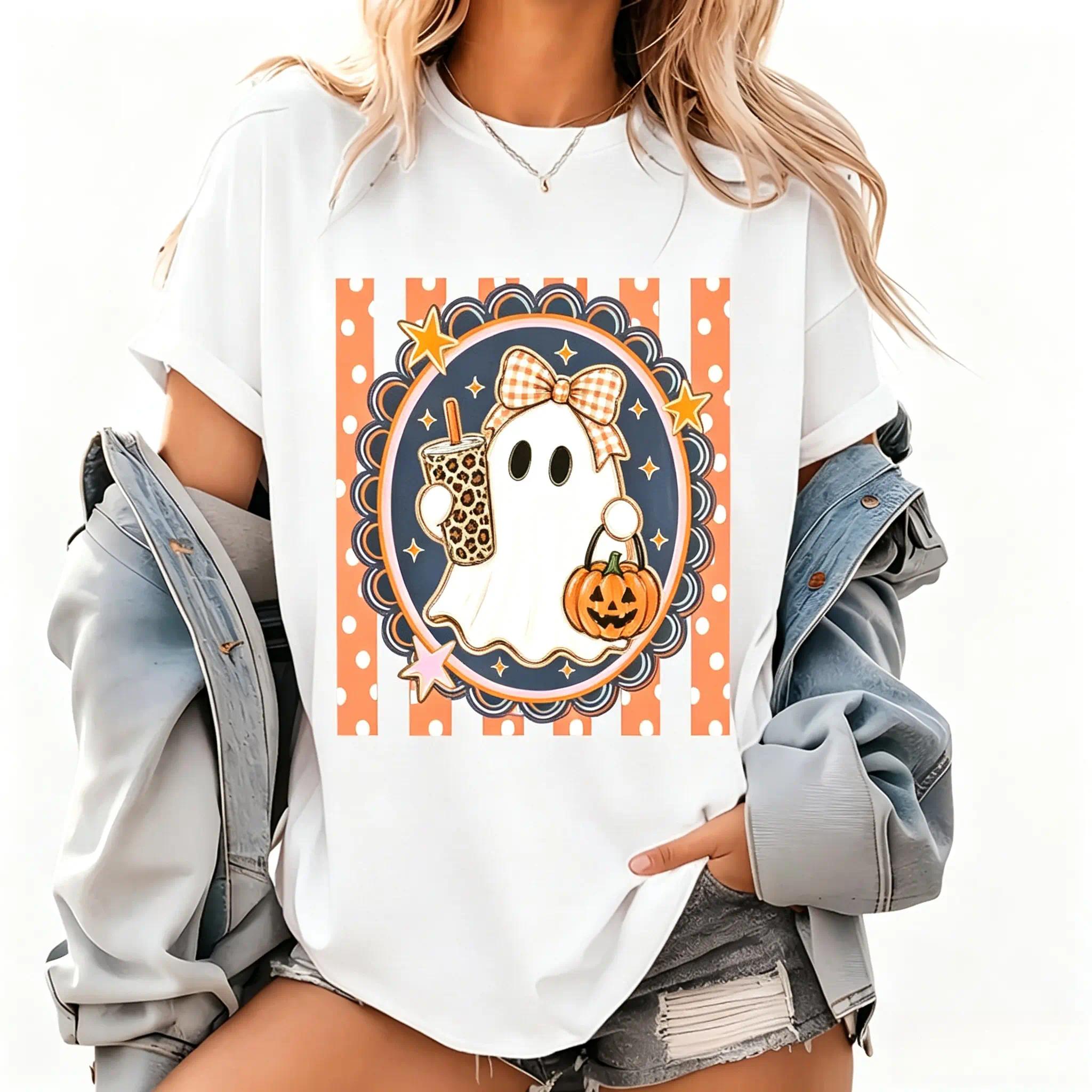Coffee Ghost Tee | Halloween Coffee Lover Tee | Spooky Graphic Tee | Ghost Shirt | Fall Shirt | Cute Halloween Tee