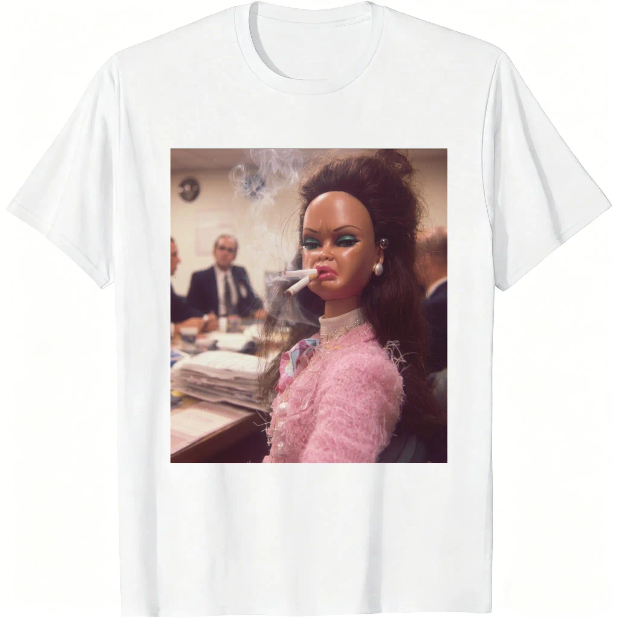 Funny Doll Reaction Meme Face T-Shirt - Viral TikTok Trendy Graphic Tee, Vintage Aesthetic Unisex Casual Top